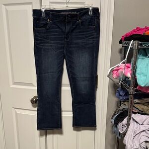 American Eagle Outfitters Women's Deep Indigo Cropped Jeans